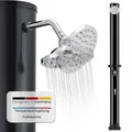 Produktbild: Juskys Solardusche Victoria 35 Liter - 217 cm - bis 60°C – mit schwenkbarem Duschkopf, Fußdusche & Gartenschlauch Anschluss Gartendusche Außendusche