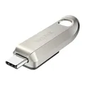 Produktbild: SanDisk Ultra Luxe USB-Type-C-Laufwerk 64 GB (USB-Type-C-Flash-Laufwerk, USB-3.2-Gen-1, Metalldesign, 300 MB/s Lesen, Schlüsselbundöse) Silber