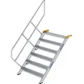 Produktbild: Günzburger Steigtechnik - Treppe 45° Stufenbreite 1.000 Mm 6 Stufen Aluminium Geriffelt - 600346