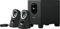 Produktbild: Logitech Z313 2.1-Lautsprecher-System mit 50-Watt-Subwoofer, EU-Stecker, schwarz
