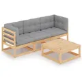 Produktbild: 4-tlg. Garten-lounge-set Mit Kissen Kiefer Massivholz - Vidaxl