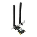 Produktbild: MERCUSYS MA70XE Wi-Fi 6 Bluetooth 5.4 PCIe-Adapter, bis zu 1201 Mbit/s bei 5 GHz und 574 Mbit/s bei 2,4 GHz, 2 × Hochleistungsantennen, WPA3, MU-MIMO, unterstützt nur Windows 11/10, Wi-FI 6 AX1800