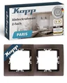 Produktbild: Kopp PARIS 2-fach Abdeckrahmen in Palisander-Braun - 8,3 x 15,4 cm - Rahmen für Steckdosen & Schalter - Stilvoller Steckdosenrahmen aus Kunststoff - Hochwertiger Lichtschalter-Rahmen