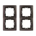 Produktbild: [2x] Kopp PARIS palisander braun Antenne Dimmer Rahmen Schalter Steckdose T