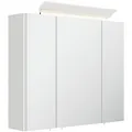 Produktbild: Spiegelschrank 75cm inkl. Design LED-Lampe und Glasböden weiss hochglanz