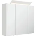Produktbild: Posseik Spiegelschrank inkl. Design LED-Lampe u. Glasböden 75 cm Weiß Hochglanz