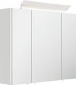 Produktbild: Badezimmer Spiegelschrank 3-türig LED-Lampe 75 cm Weiß Hochglanz