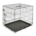 Produktbild: Kerbl Pet Gittertransportbox, eintürig, Hundebox, Transportkiste, schwarz, 63x48x57cm, Metall, Hunde, herausnehmbare Kunststoffwanne