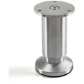 Produktbild: SO-TECH® Möbelfuß ALPHA, belastbar bis 250 kg, höhenverstellbar bis 15 mm, (1-St), Höhe 100 mm, Aluminium gebürstet silberfarben Ø 3.8 cm x 10 cm