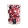 Produktbild: Christbaumkugeln lipstick pink - Glanz & Matt - 16 Stück Glas 8 cm Durchmesser -