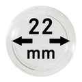 Produktbild: 10-Lindner-Münzkapseln-22-mm-Münzenkapseln-2250022P-Glasklar-mit-Rand