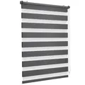 Produktbild: Sekey Doppelrollo Klemmfix ohne Bohren für Fenster, Doppelrollo 25 cm breit, Duo Rollo Jalousie Sonnenschutz, 25x100cm, Dunkelgrau