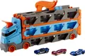 Produktbild: Hot Wheels 2-in-1 Rennbahn-Transporter inkl. 3 Spielzeugautos