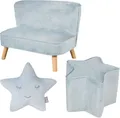 Produktbild: roba® Kindersitzgruppe Lil Sofa, (Set, 3-tlg), bestehend aus Kindersofa, Kinderhocker und Dekokissen in Sternform