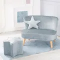 Produktbild: Roba Kids Lil Sofa Set mittel (Sofa + Hocker + Kissen) Style Hellblau Sky NEU