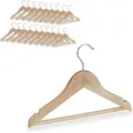 Produktbild: Kinder Kleiderbügel, 20er Set, Hosenstange, Hemd, 360 Grad drehbar, Mädchen, Jungen, Baby Bügel, Holz, natur - Relaxdays