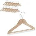 Produktbild: Relaxdays Kinder Kleiderbügel, 20er Set, Hosenstange, Hemd, 360 Grad drehbar, Mädchen, Jungen, Baby Bügel, Holz, natur