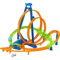 Produktbild: Hot Wheels Action Track Set mit 5 Crash-Zonen, motorisiertem Beschleuniger und 1 Auto, Rennauto- & Schienen-Set, 5 Jahr(e), D, Kunststoff, Mehrfarbig