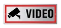 Produktbild: Schild Video Videoüberwacht Hinweisschild 17,5 x 6,5 cm Aluminium 2-fach gelocht