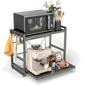 Produktbild: Küchenregal 2-stufig aus Stahl höhenverstellbar Schublade Haken Platzsparend