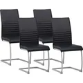 Produktbild: Albatros Freischwinger Stühle 4er Set MURANO, Schwarz - Esszimmerstuhl Schwingstuhl, modernes Design, Kunstleder-Bezug, dicke Polsterung-Küchenst... - Schwarz