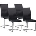 Produktbild: Albatros - Freischwinger Stühle 4er Set Murano, Schwarz - Esszimmerstuhl Schwingstuhl, Modernes Design, Kunstleder-bezug, Dicke Polsterung-küchenstuhl, Polsterstuhl, Stuhl Esszimmer Esstisch