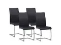 Produktbild: Albatros Freischwinger Stühle 4er Set MURANO, Schwarz - Esszimmerstuhl Schwingstuhl, modernes Design, Kunstleder-Bezug, dicke Polsterung-Küchenstuhl, Polsterstuhl, Stuhl Esszimmer Esstisch
