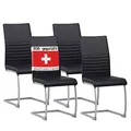 Produktbild: ALBATROS Freischwinger Stuhl Murano 4er Set, Schwarz - Esszimmerstuhl Schwingstuhl mit Modernem Design und Kunstleder-Bezug - Küchenstuhl, Polster-Stuhl Esszimmer, Esstisch Stuhl