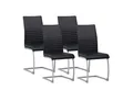 Produktbild: Albatros International Freischwinger Freischwinger MURANO 4er Set schwarz kunstleder Modern (4er Set, Schwarz), Esszimmerstuhl Schwingstuhl mit modernem Design, dicke Polsterung