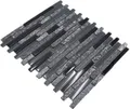 Produktbild: Mosaik Fliese Transluzent grau schwarz Verbund Glasmosaik Crystal Stein grau schwarz für WAND BAD WC DUSCHE KÜCHE FLIESENSPIEGEL THEKENVERKLEIDUNG BADEWANNENVERKLEIDUNG Mosaikmatte Mosaikplatte
