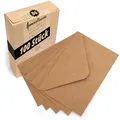 Produktbild: Japun – Briefumschläge (100 Stück) aus Kraft-Papier, Kuvert, Umschlag ohne Fenster - DIN B6-175 x 125 mm - braun