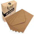 Produktbild: – Briefumschläge 100 Stück aus Kraft-Papier Kuvert Umschlag ohne Fenster - DI...