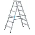 Produktbild: ZARGES Stehleiter beidseitig Scana B silber 2x 6 Stufen, H: 140,0 cm