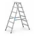 Produktbild: ZARGES Stufenstehleiter Alu 2x6 Stufen 2seitig Plattform-H1400mm mPerlongurte