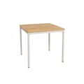 Produktbild: furni24 Schreibtisch-Stahl 80x80x75cm, Eiche, TÜV/GS-Einfache Montage, Arbeitstisch, Bürotisch, Küchentisch, Esstisch, Druckertisch Büro-Möbel Arbeitszimmer Computertisch Gaming-Tisch Mehrzwecktisch