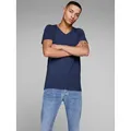 Produktbild: Jack & Jones T-Shirt SLIM- FIT BASIC TEE V-NECK mit V-Ausschnitt blau M (50)