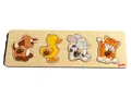 Produktbild: Goki Steckpuzzle Holz 4 Teile Tiere Hund Ente Hase Katze Kleinkind