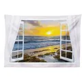 Produktbild: Abakuhaus Wandteppich aus Weiches Mikrofaser Stoff Für das Wohn und Schlafzimmer, rechteckig, Küsten Open Window Sonnenaufgang Meer bunt 230 cm x 140 cm