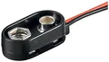 Produktbild: Batterieclip für 9-V Blöcke, I-Form, Plastikhehäuse mit Schutzkragen