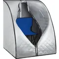 Produktbild: Tectake Mobile Dampfsauna Thermaluxe Ii 2 Liter Dampfgenerator Mit 1000 W 15 Temperaturstufen und Timerfunktion  90 x 78 x 100 cm Grau Blau