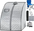 Produktbild: tectake® Mobile Dampfsauna ThermaLuxe II 2 Liter Dampfgenerator mit 1000 W inkl. Fernbedienung, Matte, Klappstuhl und Tragetasche