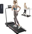 Produktbild: VEVOR Walking Pad Laufband unter den Schreibtisch, Laufband zum Arbeiten, klappbares Laufband mit 120 kg Tragkraft, tragbares 2 in 1 Pad mit 2,5 PS, Griffstange Fernbedienung LED-Anzeige 1-12 km/h