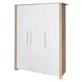 Produktbild: roba Kinderkleiderschrank 3-türig Malo - Schrank für Baby- & Kinderzimmer mit hochwertigen Metallgriffe - Holz weiß lackiert/Holzdekor Artisan Eiche
