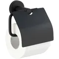 Produktbild: Wenko Toilettenpapierhalter Bosio Black, schwarz, zum Bohren, für 1 Rolle, aus Edelstahl
