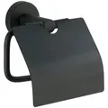 Produktbild: WENKO Toilettenpapierhalter Edelstahl Mod. Bosio Black matt mit Deckel