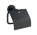 Produktbild: WENKO Toilettenpapierhalter Bosio Black matt mit Deckel, Edelstahl rostfrei