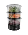 Produktbild: Russell Hobbs 3 Korb/Körbe Schwarz Durchscheinend Freistehend Drehregler Vorderseite 7 l Kitchen Collection Compact Dampfgarer (26530-56)