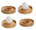 Produktbild: 4x EIERBECHER Bambus FSC Ø10cm rund Eierhalter Eierbehälter Eierständer Holz 56