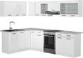 Produktbild: Eckküche Vicco Rick Weiß Hochglanz/Weiß 267 x 167 cm, AP Marmor, Model 39960