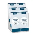 Produktbild: Europel Prospekhalter mehrfach, aus glasklarem, recyclebarem Polystyrol, Format 1/3 A4, 6 Fächer, auch zur Wandmontage geignet, Außenmaße 232x320x150 mm, Fülltiefe pro Fach 35mm